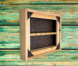 Belt Buckle Display Case - Tooled Faux Leather Background